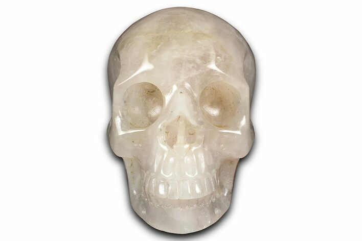 Realistic Rose Quartz Crystal Skull - Brazil #382122